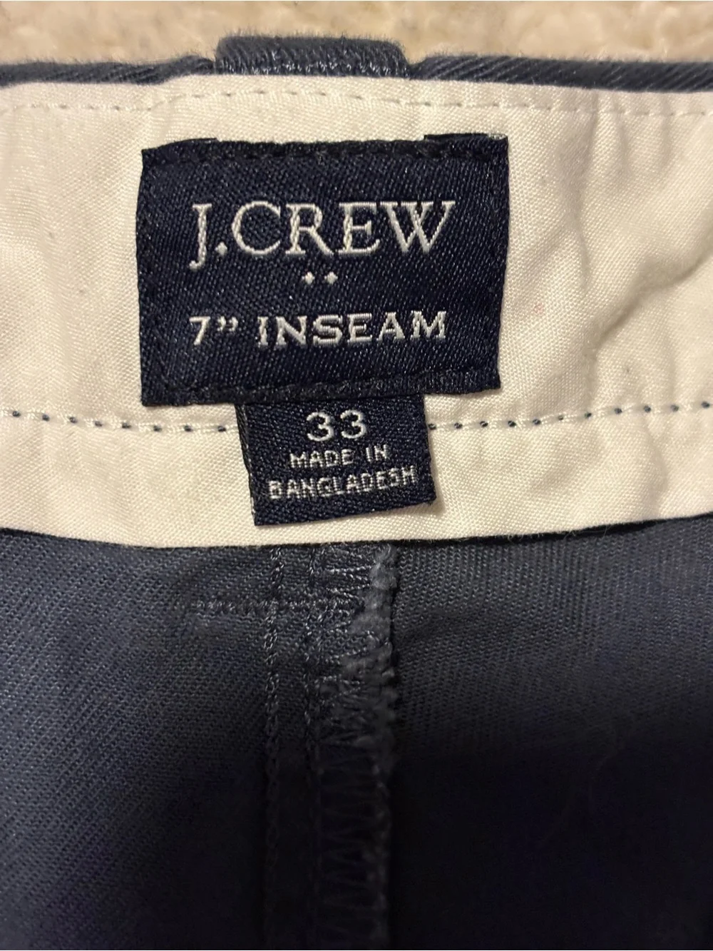 J. Crew Men's Slate Blue Flat Front 7” Inseam Chino Shorts  Size 33